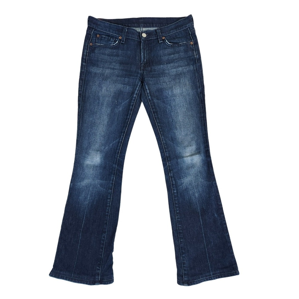 7 For All Mankind Bootcut Jeans Women's Size 28 Low Rise Stretch Blue Denim